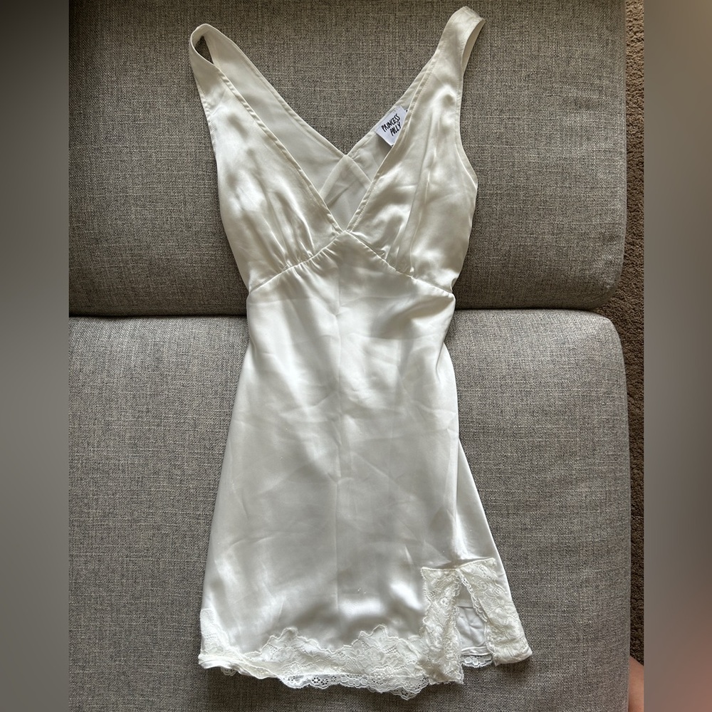 Princess Polly Satin Lace Trim Mini Dress